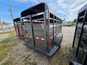 2025 S & S Dura-Line 16’ Bumper Stock Trailer – Charcoal w/ White Trim (115164)