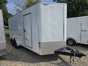 2026 H&H 7x18 Flat Top V‑Nose Enclosed Trailer (613621)