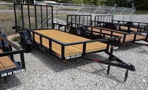 76X14 FLAT TUBE TOP UTILITY TRAILER BLACK 