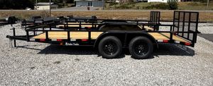 77X16 TANDEM ANGLE IRON DOVETAIL UTILITY TRAILER 