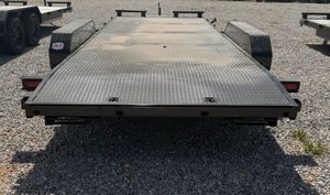 82X20 STEEL DELUXE CAR HAULER W/WINCH PLATE 7K BLACK
