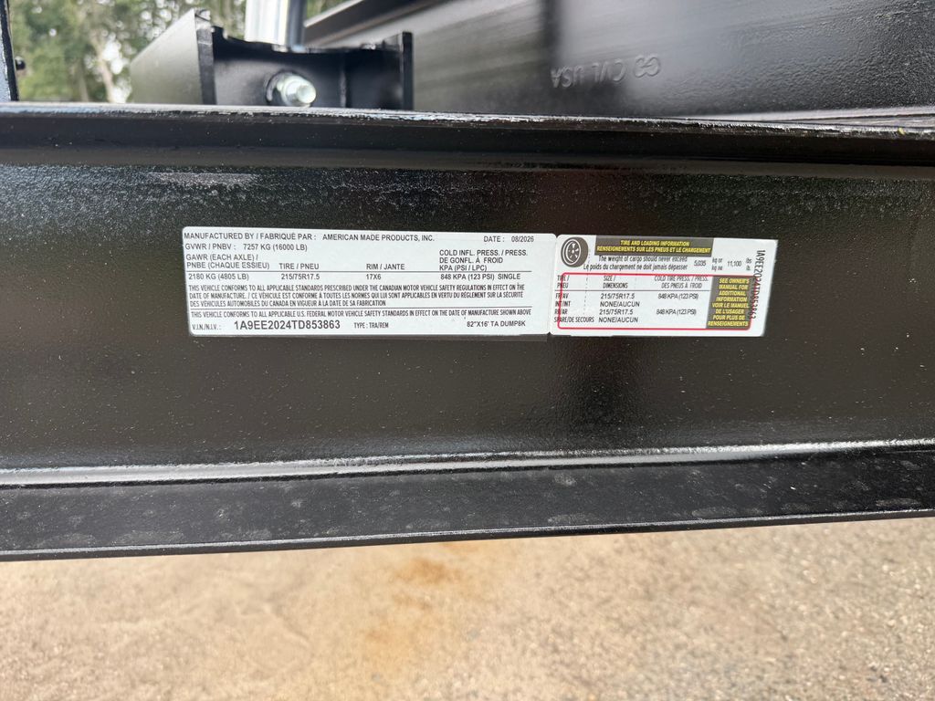 New 2026 AMP 7 x 16 Buildable Side Dump Trailer 16,000 lb GVWR — Trailer Tails LLC — view 3