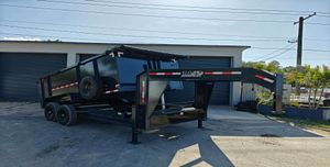 New 2025 AMP 7 x 14 Gooseneck High Side Dump Trailer 14k GVWR